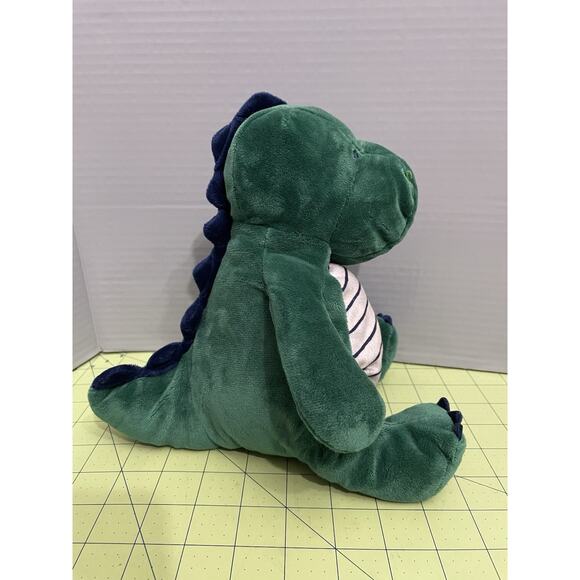 Carters Just One You Musical Green Dinosaur Plush Stuffed Animal Blue Stripes - Picture 4 of 9